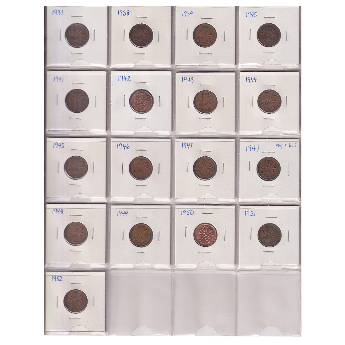 Estate Lot of 156x 1920-2005 Canada 1-cents & 5-cents in Black Binder