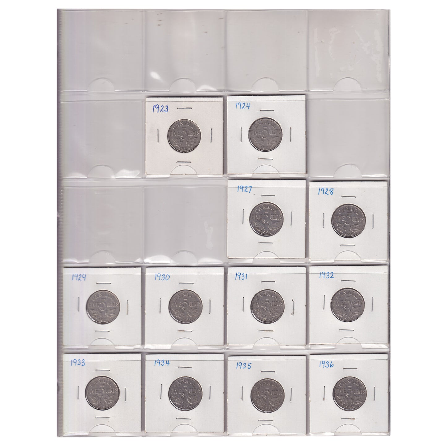 Estate Lot of 156x 1920-2005 Canada 1-cents & 5-cents in Black Binder
