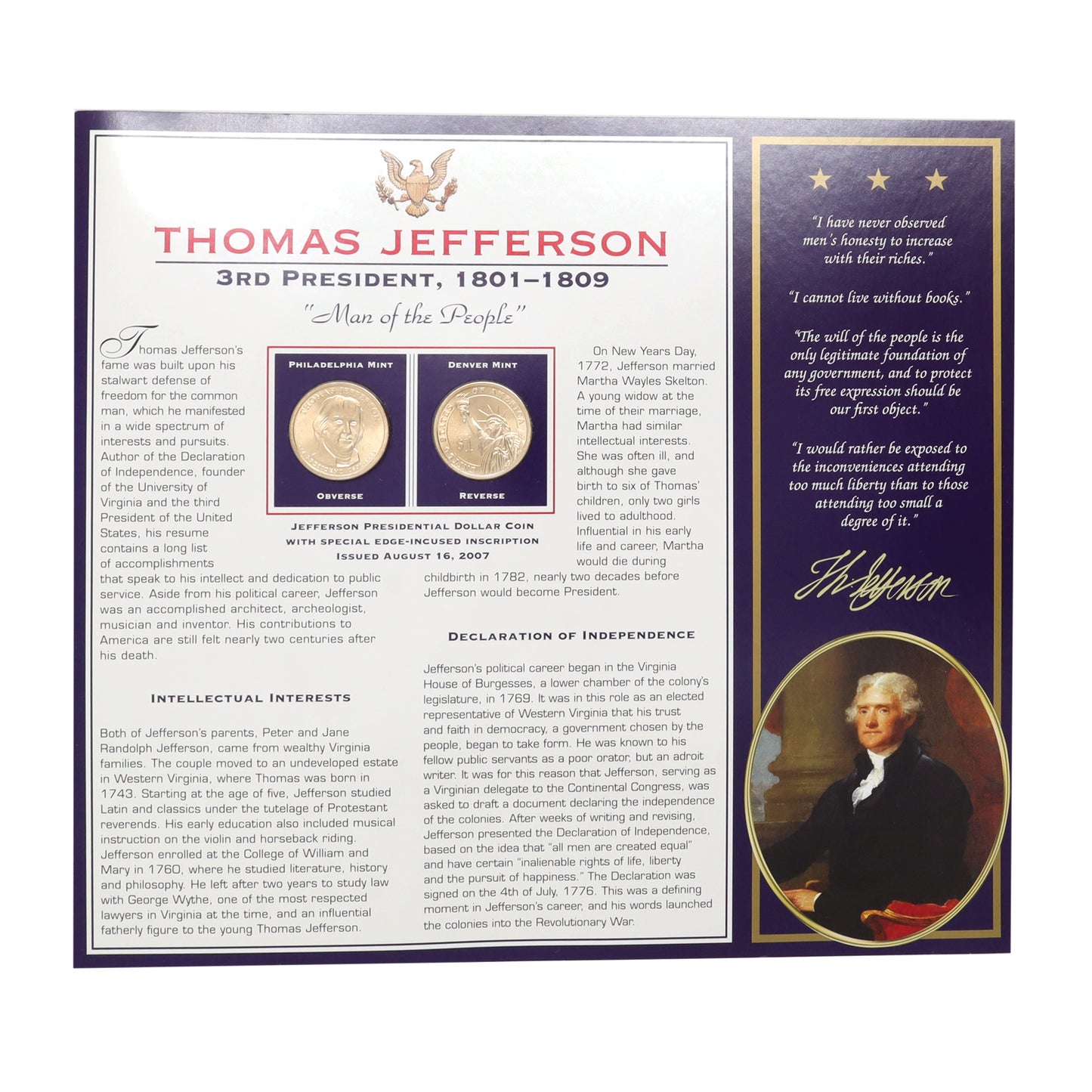 USA Presidential Dollar Coin Collection Volume I in Deluxe Binder