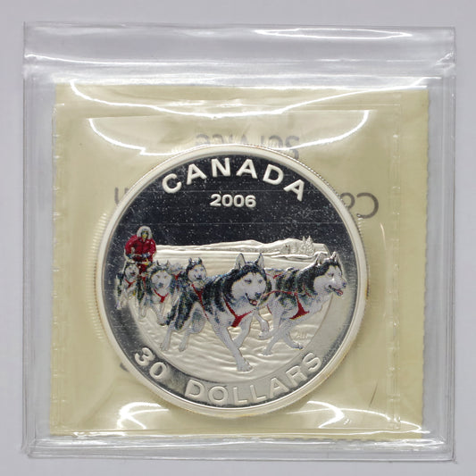 2006 Canada $30 Dog Sled Team Sterling Silver Coin ICCS Certified PF67 UHC