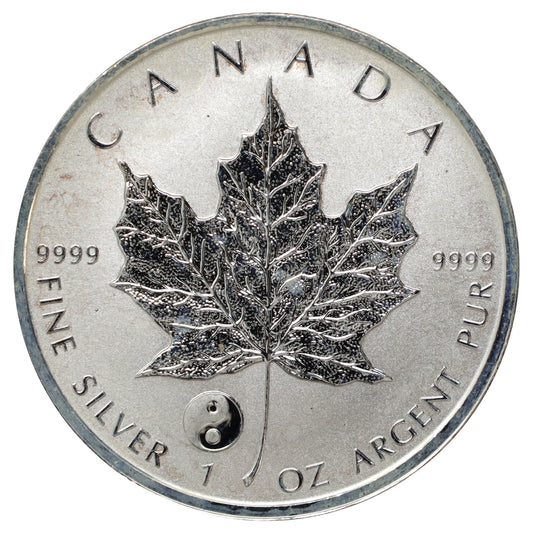 2016 Canada $5 Yin Yang Privy Silver Maple Leaf (No Tax) toned