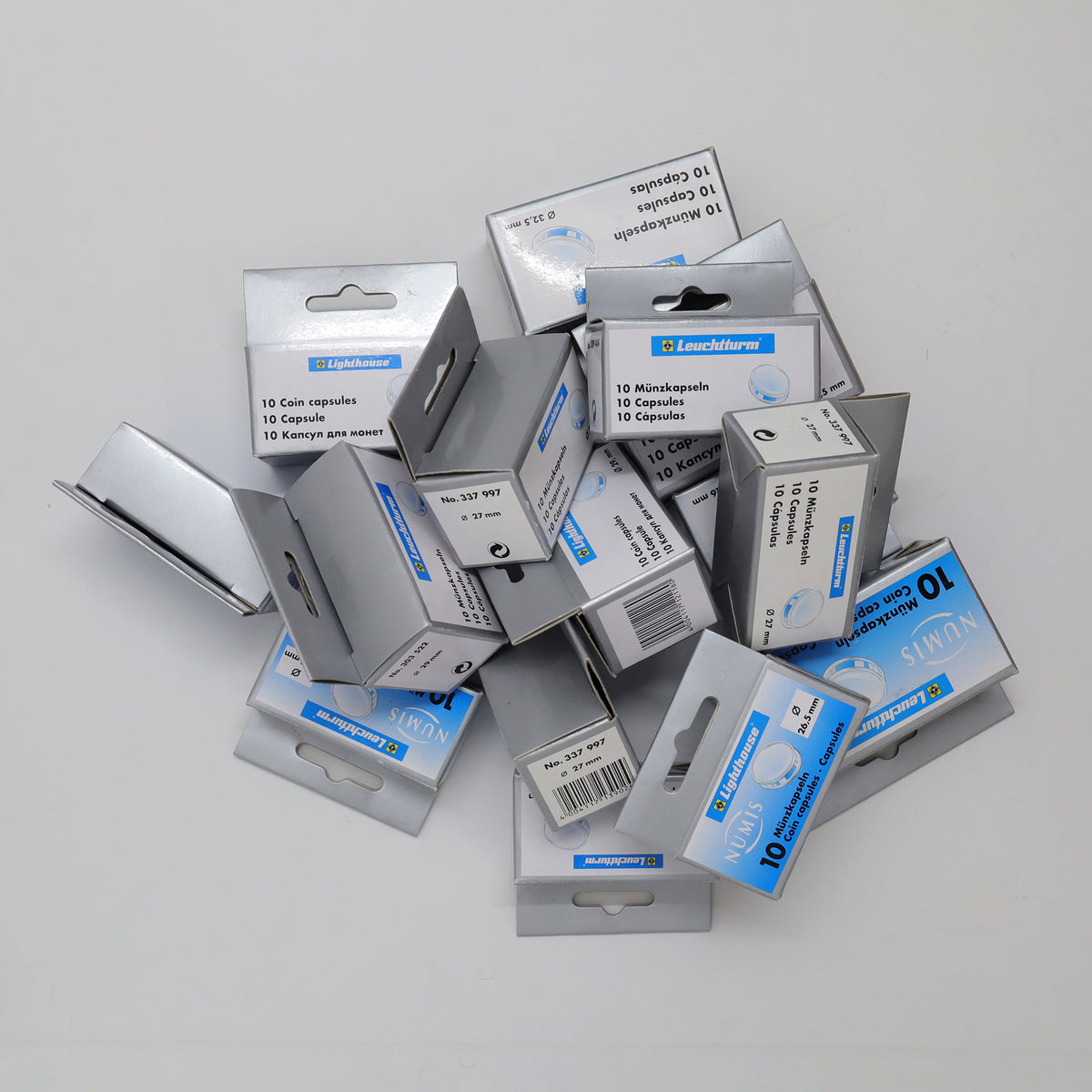 Group Lot of 15x Packages of 10x Coin Capsules, Various Sizes, 15pcs (sold as-is)