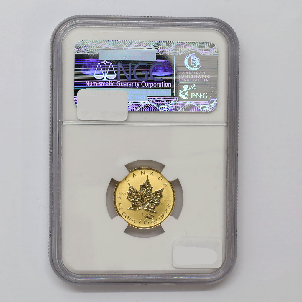 2000 Canada $10 Hanover Privy Mark 1/4oz. .9999 Gold Maple Leaf NGC Cert. SP69 (No Tax)