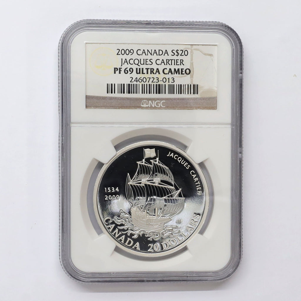 2009 Canada $20 475th Anniversary of Jacques Cartier Fine Silver NGC Cert. PF67 (No Tax)