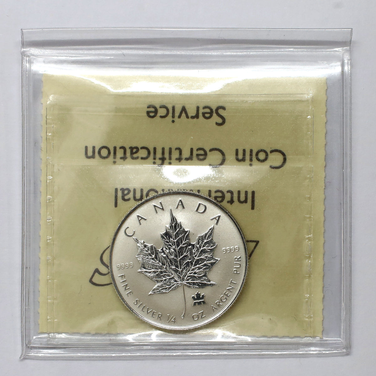 2004 Canada $3 RCM Privy Mark 1/4oz. .9999 Silver Maple Leaf ICCS Certified SP66 (No Tax)