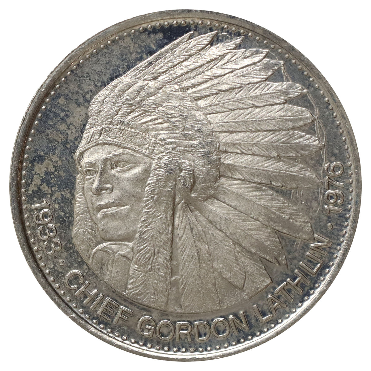 1978 Winnipeg, MB, Cree Red River "Indian Dollar" Chief Gordon Lathlin Dollar Token