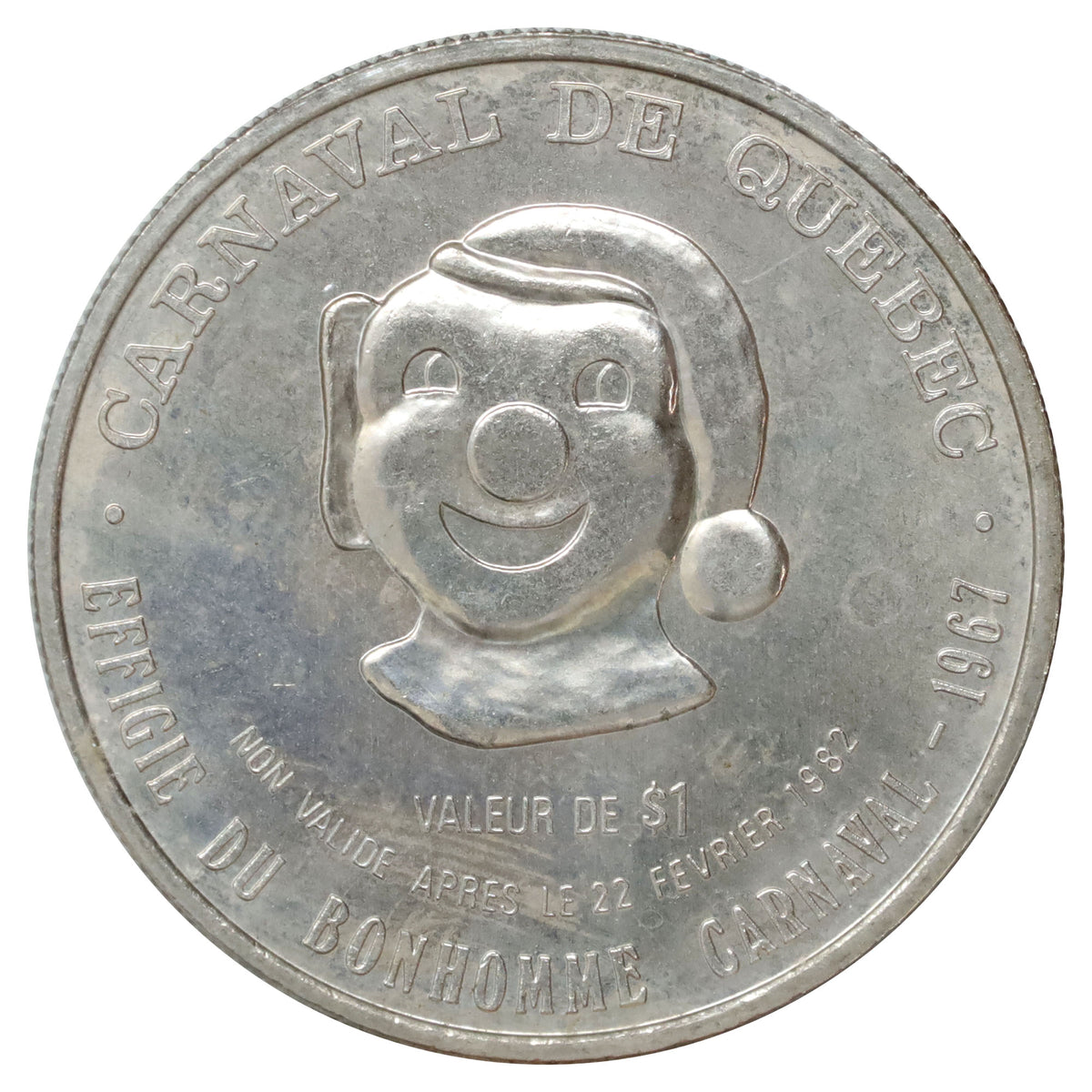 1982 Canada Carnaval de Quebec 1967 Bonhomme Souvenir Token