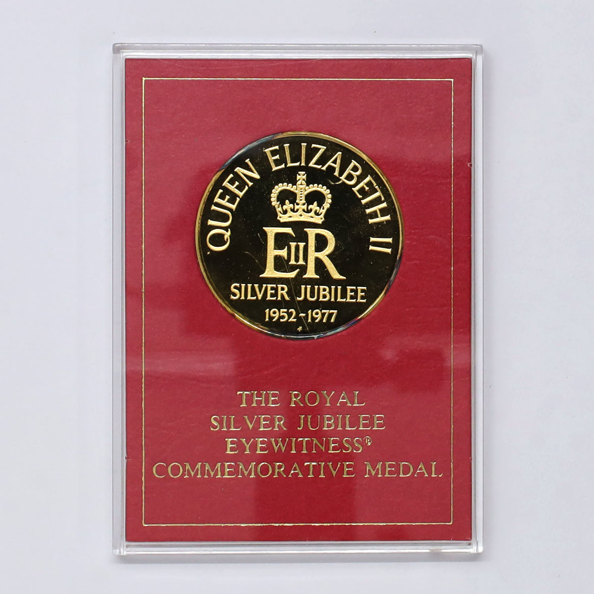 1977 Canada Elizabeth II Silver Jubilee Gold-Plate .925 Silver Medallion Display (wear)
