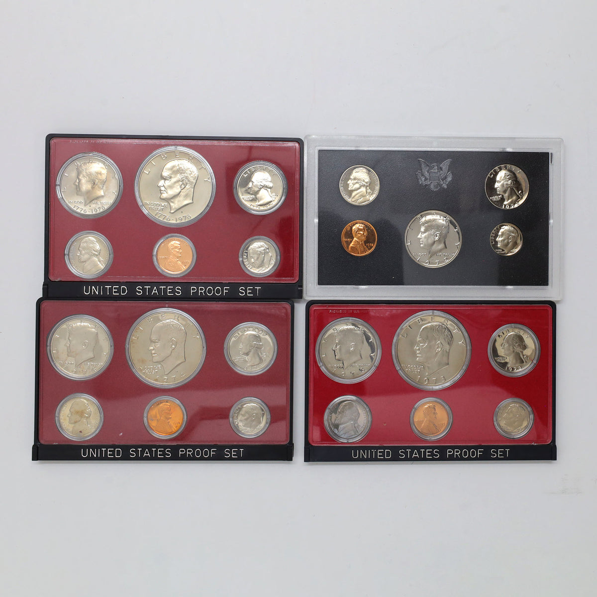 Lot of 4x 1972-1975 USA Proof Sets, 4pcs (issues)