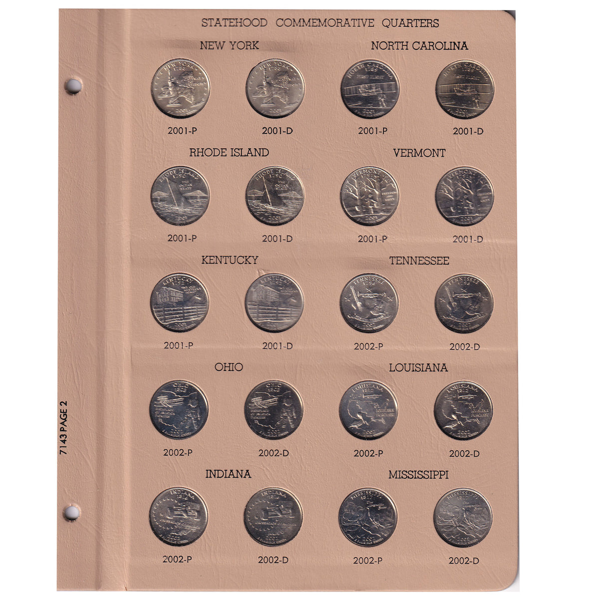 Estate Lot of 100x 1999-2008 USA 50 State Quarters in Album