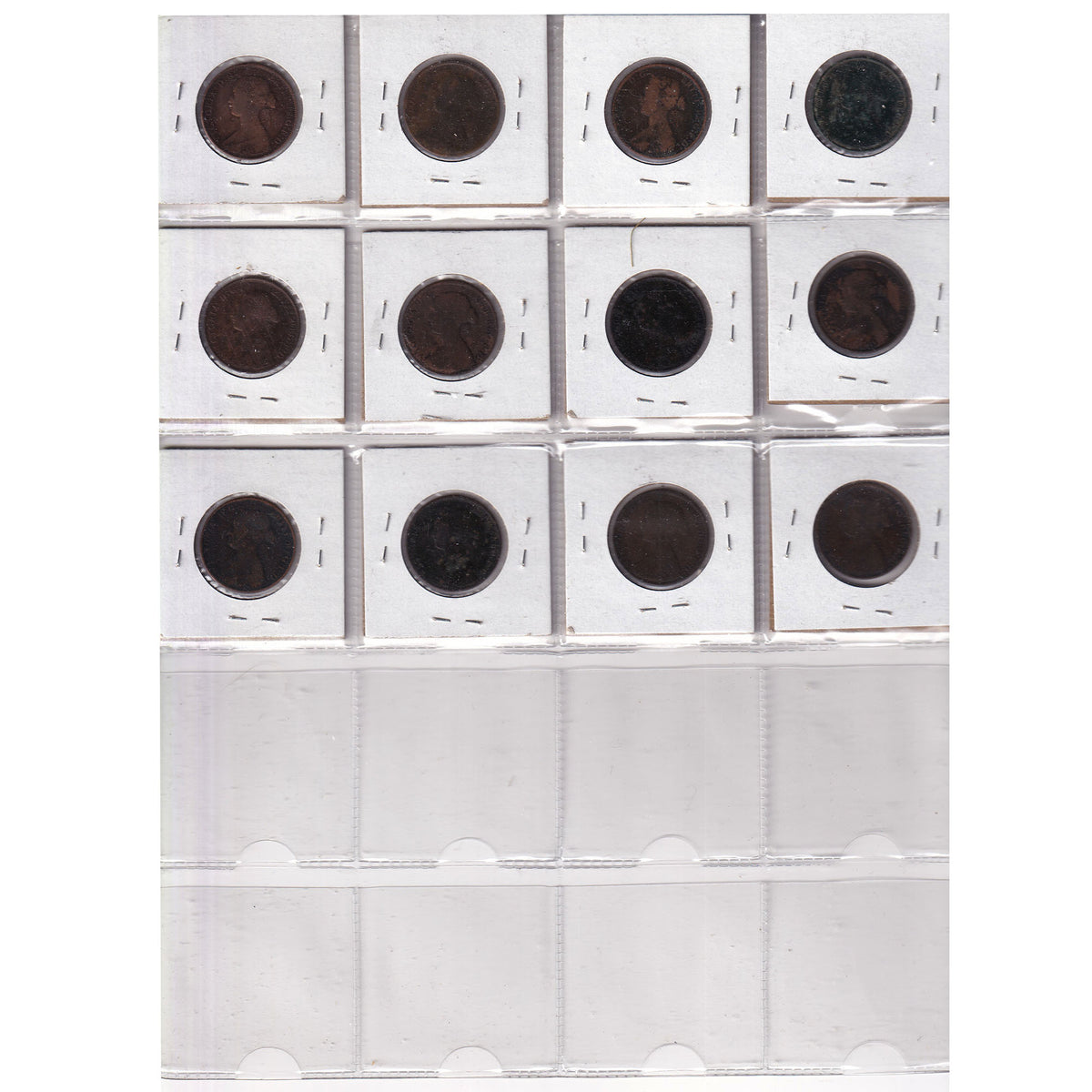 Group Lot of 12x 1861-1864 Nova Scotia 1-cent Good to Very Fine, 12pcs