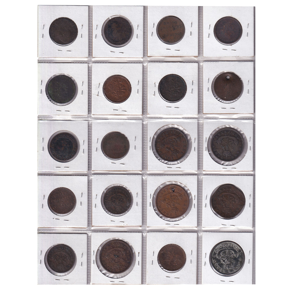 Group Lot of 20x Canada Bank Tokens, Poor to VF-EF, 20pcs
