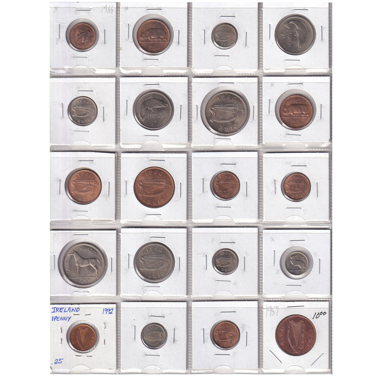Group Lot of 76x Ireland 1961-1992 Decimal, 76pcs