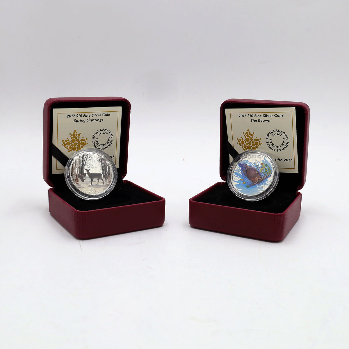 Pair of 2017 $10 Iconic Canada Fine Silver Coins, 2pcs (No Tax) issues