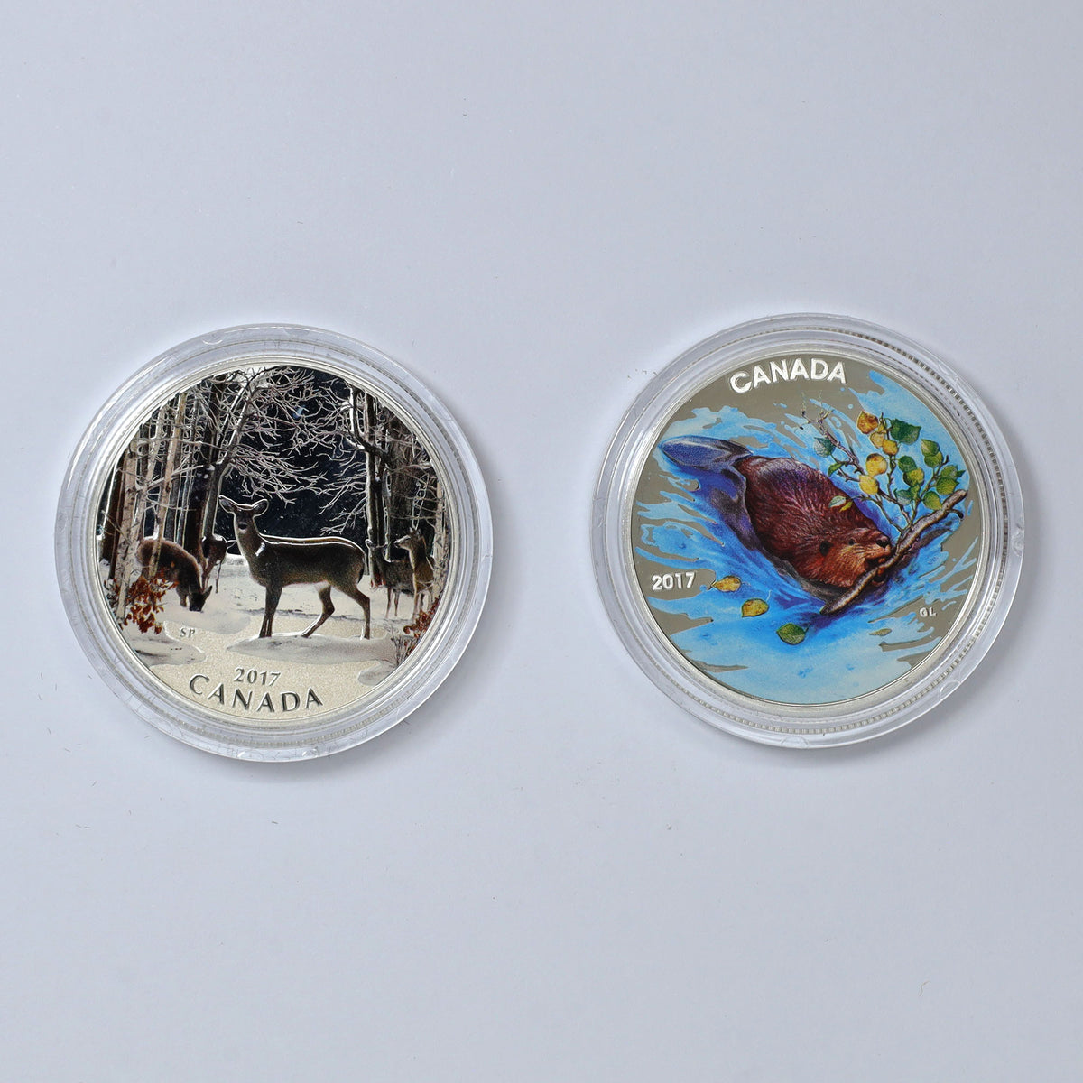 Pair of 2017 $10 Iconic Canada Fine Silver Coins, 2pcs (No Tax) issues
