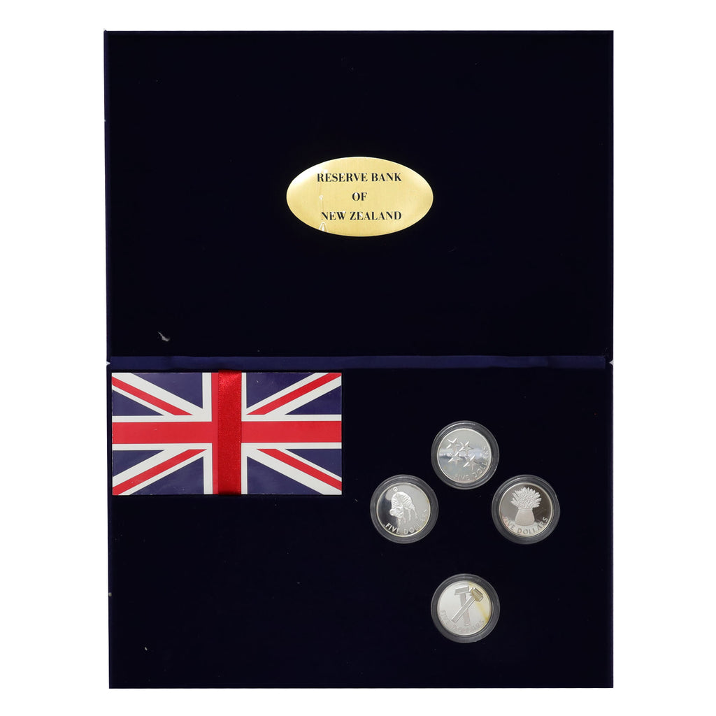 New Zealand 1998 Pride in New Zealand 4-Coin Fine Silver Proof Set (No Tax) light wear