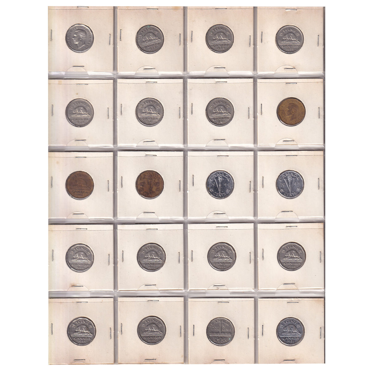 Estate Lot of 199x 1922-2018 Canada 5-cents in Black Binder (sold as-is)
