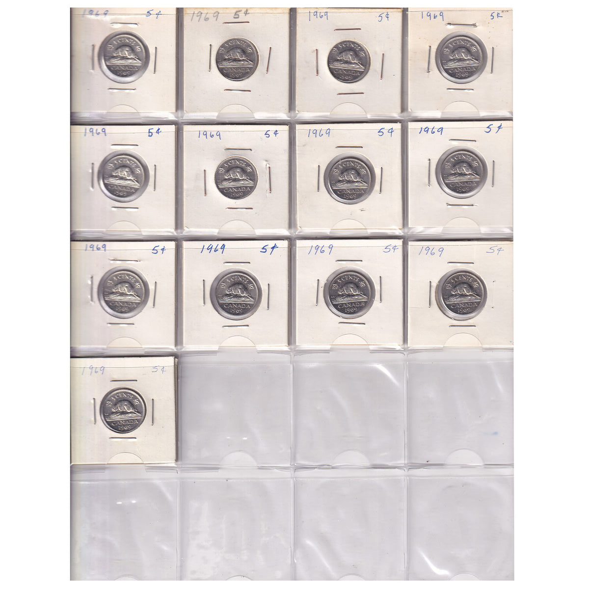 Estate Lot of 199x 1922-2018 Canada 5-cents in Black Binder (sold as-is)