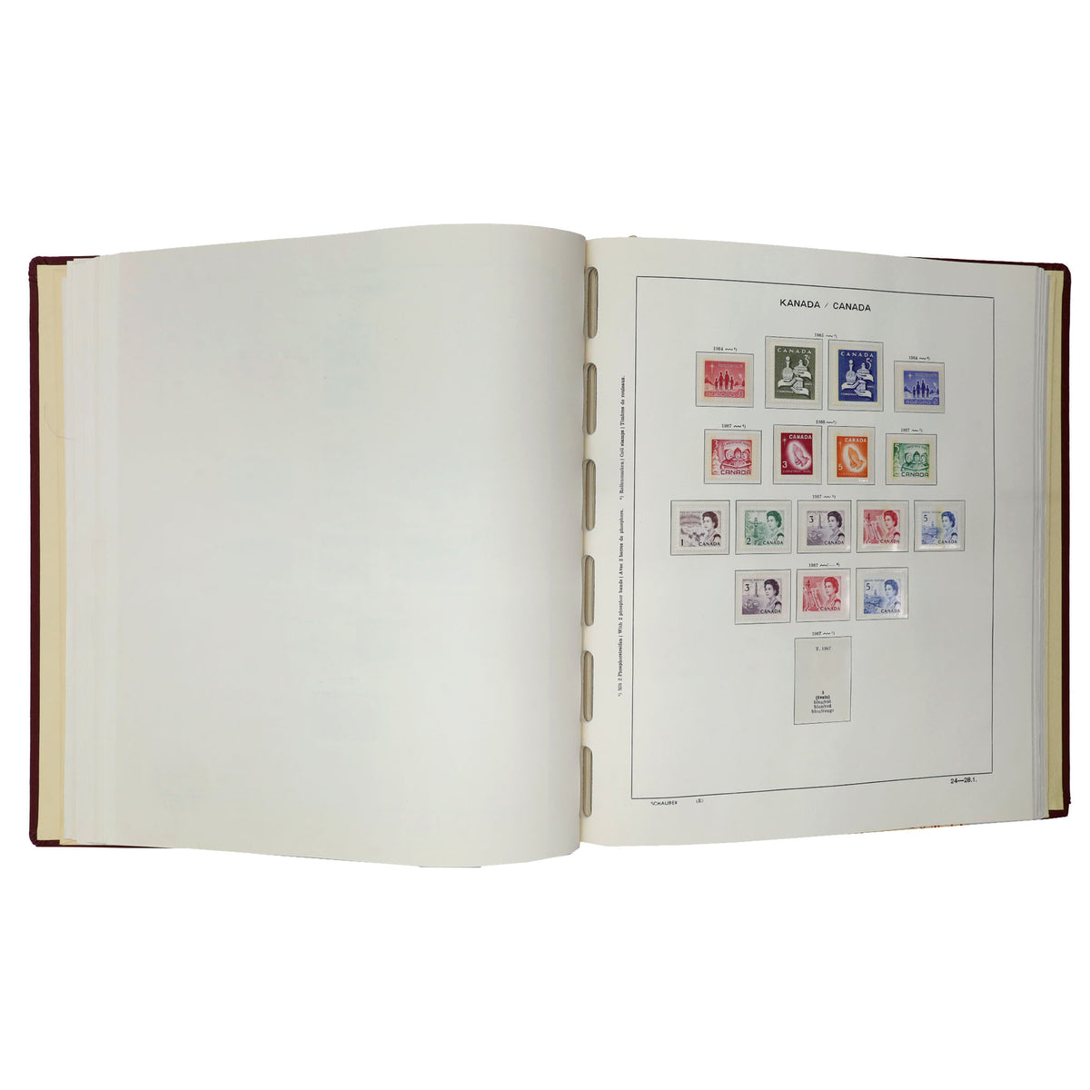 Lot of 574 Canadian Stamps in Deluxe Red Album (sold as-is)