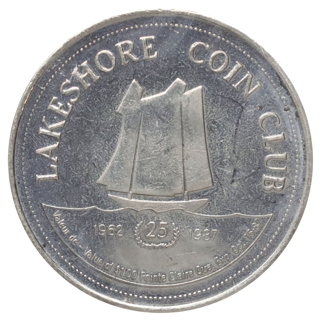 1987 Canada Pointe-Claire, QC, Lakeshore Coin Club 25th Anniversary Token