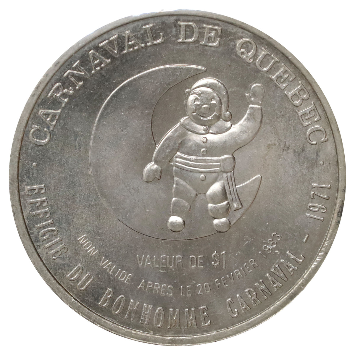 1983 Canada Carnaval de Quebec 1971 Bonhomme Souvenir Token