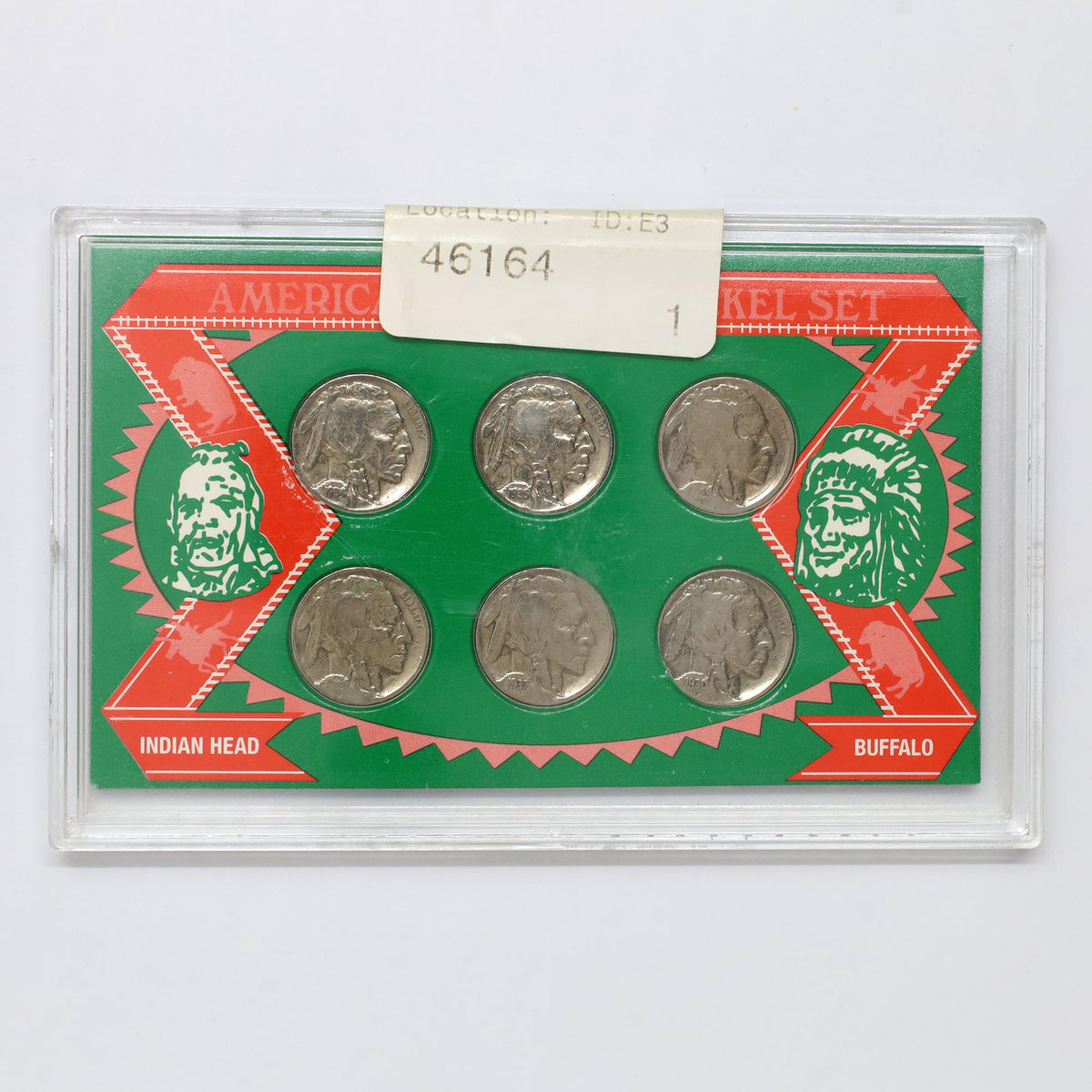 1995 USA American Frontier Nickel Set 6-Piece Novelty Coins in Plastic Holder (issues)