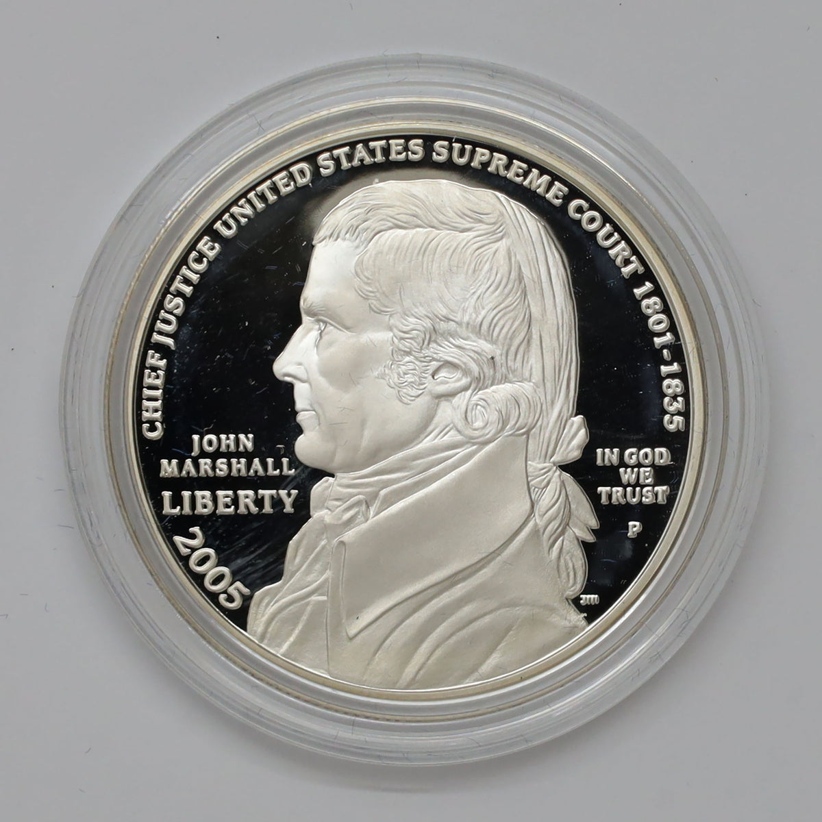 2005 USA Chief Justice John Marshall .900 Proof Silver Dollar (minor issues)