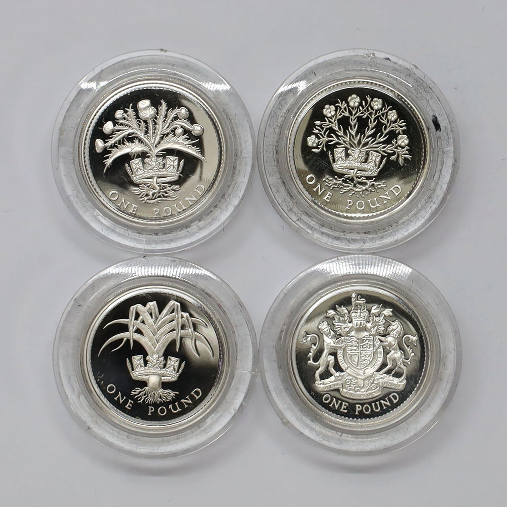 Great Britain 1983-1986 4-Coin Piedfort Silver Proof Set (minor issues)