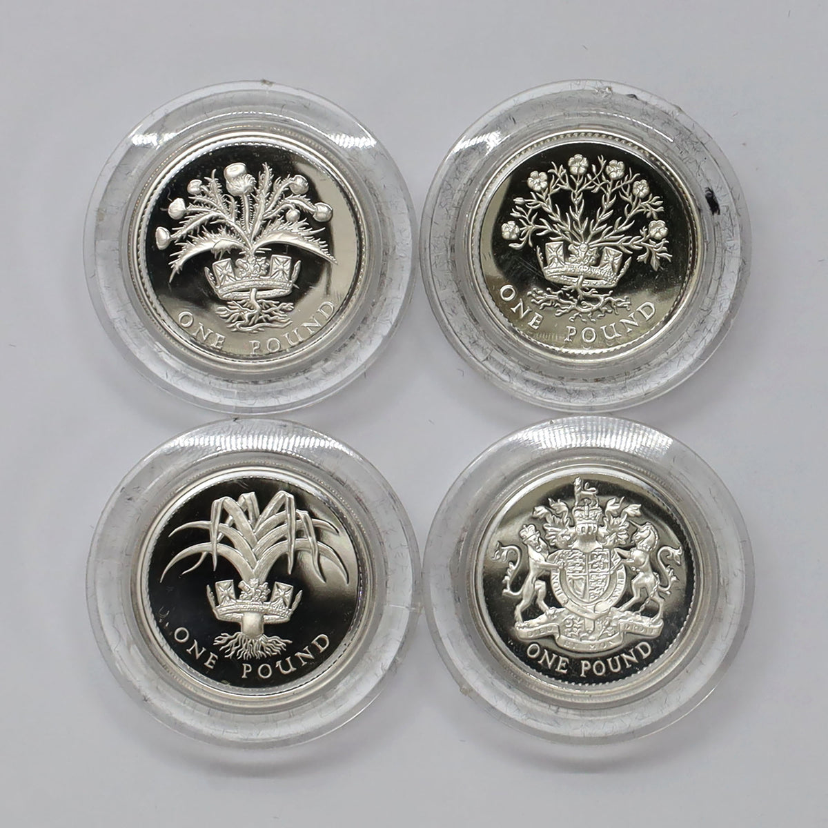 Great Britain 1983-1986 4-Coin Piedfort Silver Proof Set (minor issues)