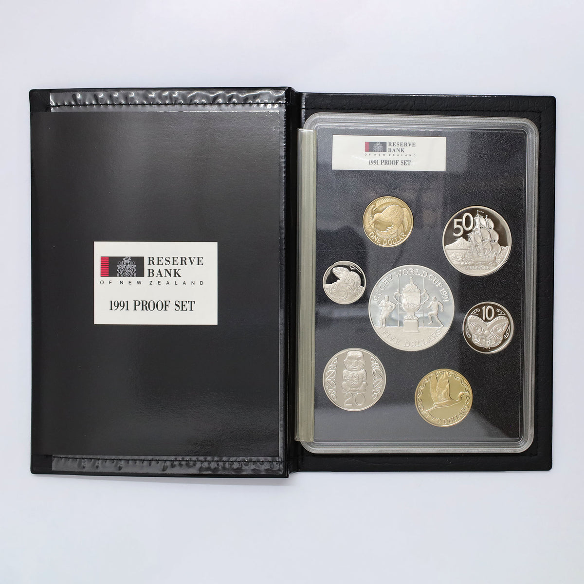 New Zealand 1991 Rugby World Cup 7-Coin Proof Set (minor wear)