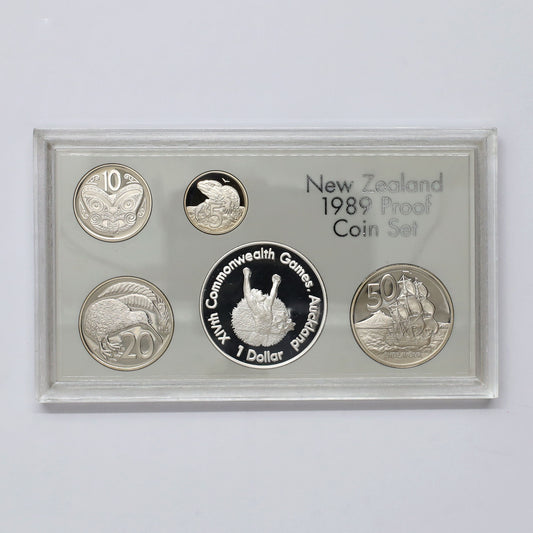 New Zealand 1989 5-Coin Proof Set (minor wear)