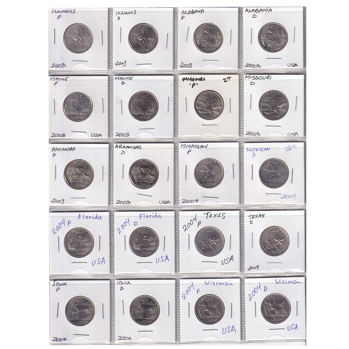 Estate Lot of 276x USA Quarters, Statehood, Territories & National Parks, in Pink Binder