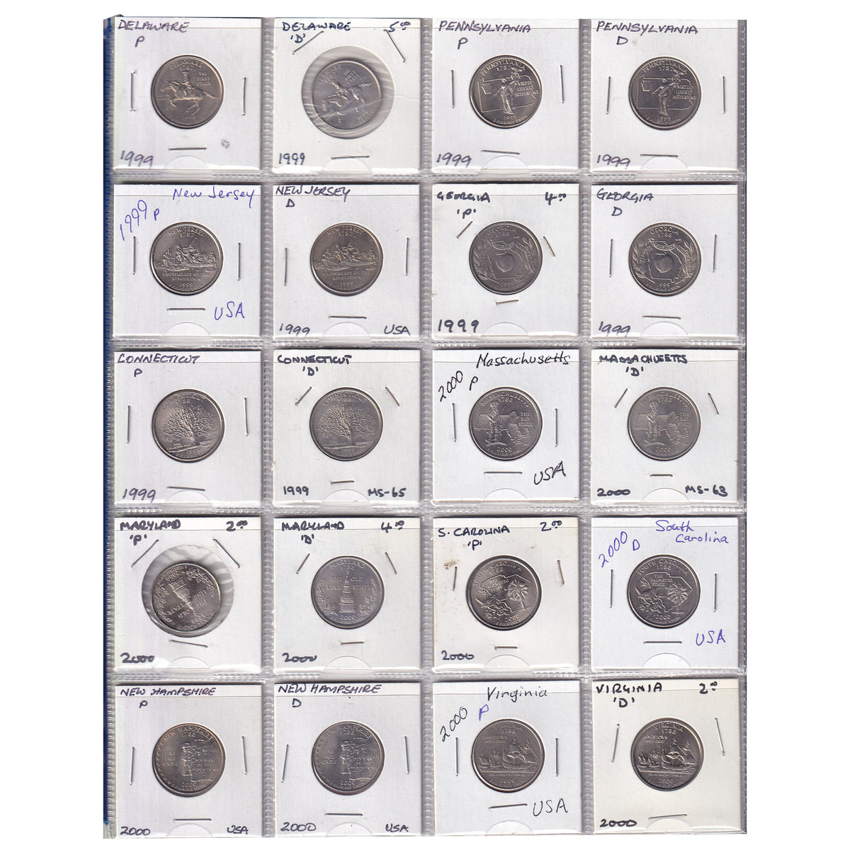 Estate Lot of 276x USA Quarters, Statehood, Territories & National Parks, in Pink Binder