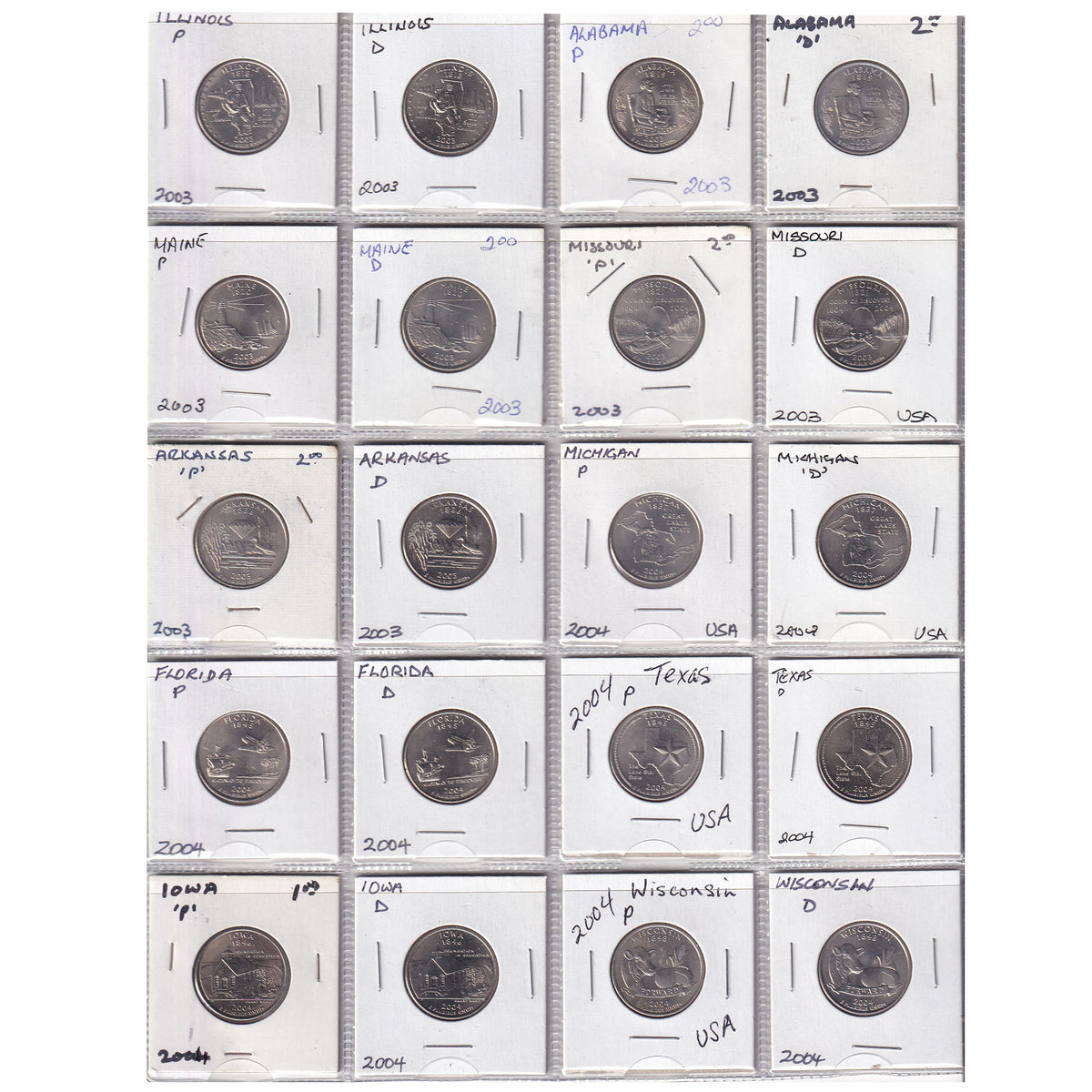 Estate Lot of 276x USA Quarters, Statehood, Territories & National Parks, in Pink Binder