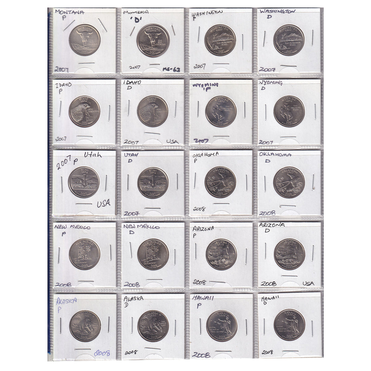 Estate Lot of 276x USA Quarters, Statehood, Territories & National Parks, in Pink Binder