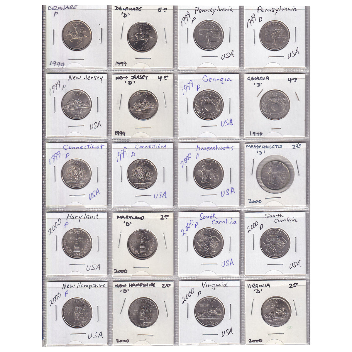 Estate Lot of 276x USA Quarters, Statehood, Territories & National Parks, in Pink Binder