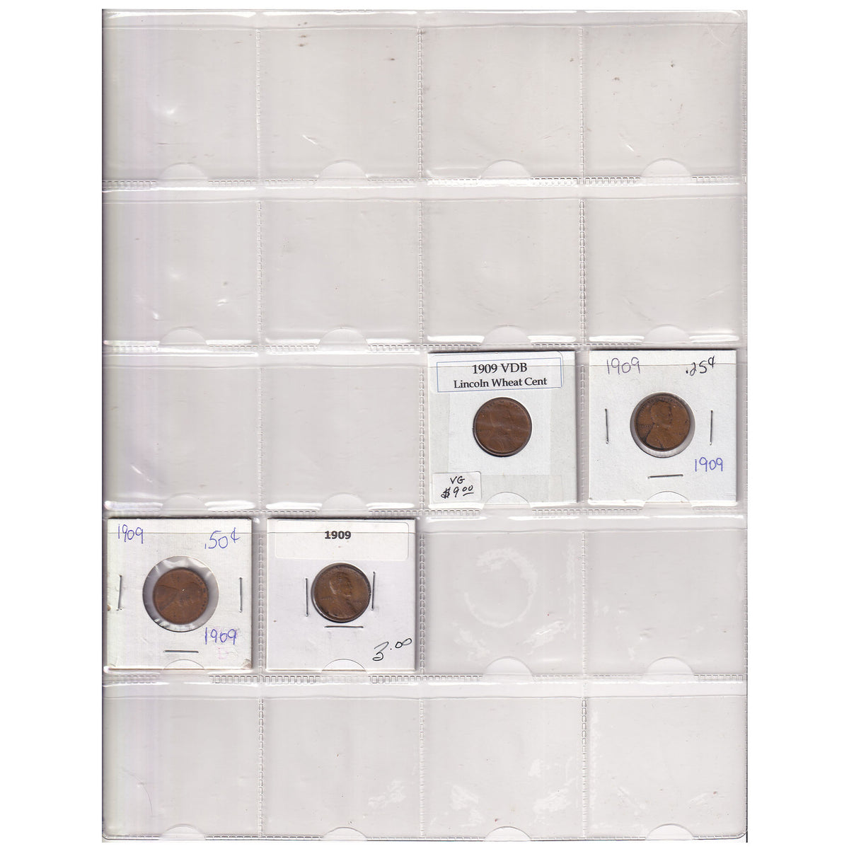 Estate Lot of 122x 1909-1946 USA Pennies, Lots of Duplicates! In Blue Binder