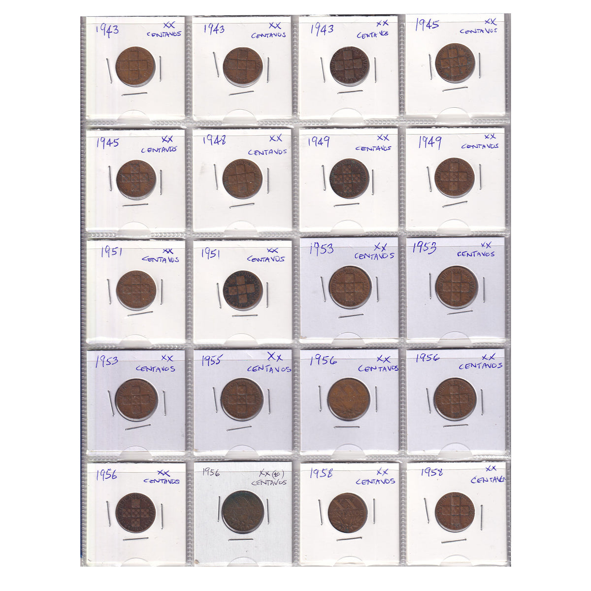 Estate Lot of 300x Portugal 1882-1974 1 to 20 Centavos in Black Binder