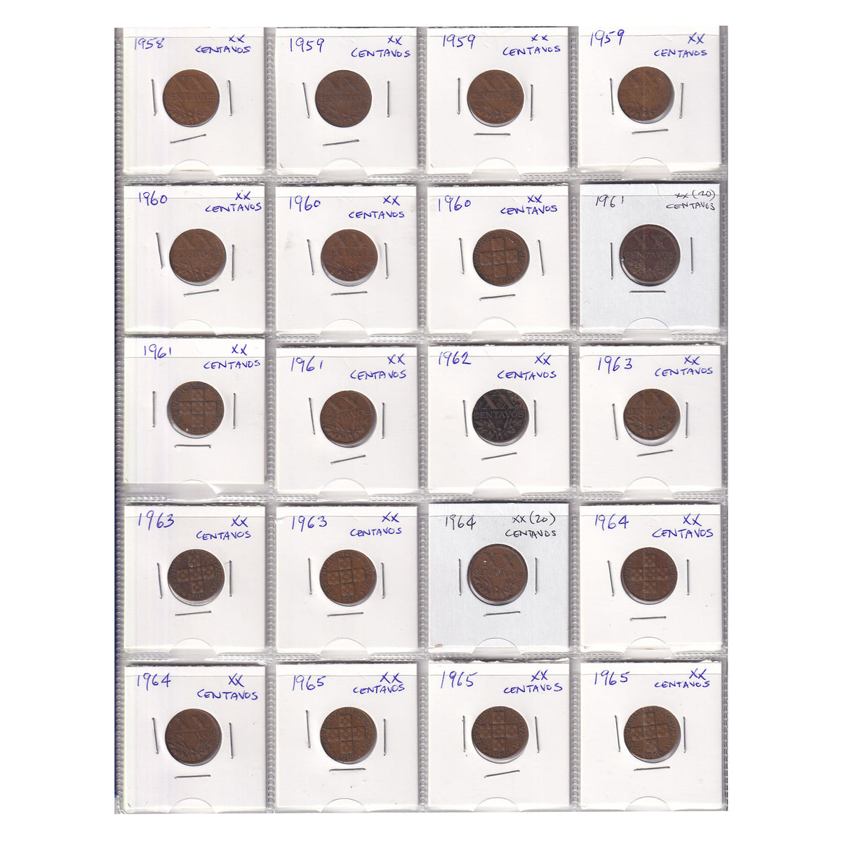 Estate Lot of 300x Portugal 1882-1974 1 to 20 Centavos in Black Binder