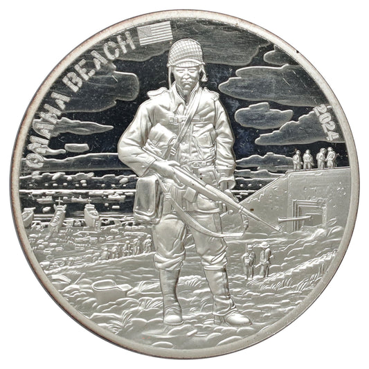 France 2024 10 Euro D-Day 80th Anniversary Omaha Beach .999 Silver (No Tax) minor wear