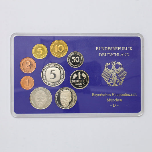 Germany 1989D 9-Coin Proof Set in Holder (minor wear)