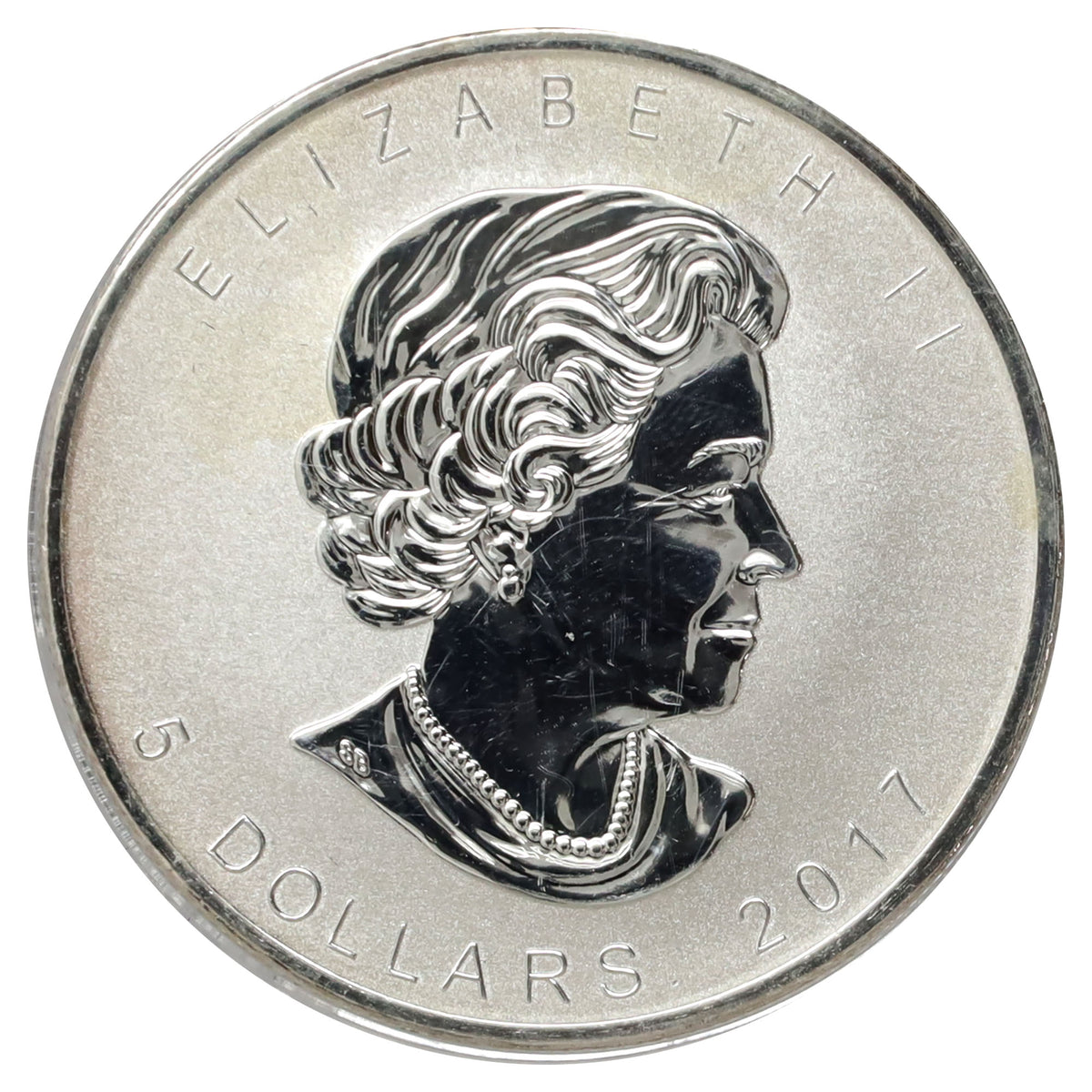 2017 $5 Canada 150 Iconic Maple Leaf 1oz. Fine Silver (No Tax) toned