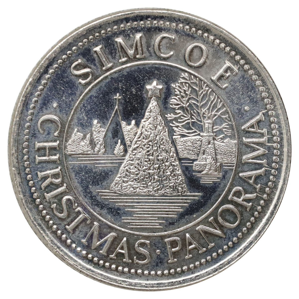 1988 Simcoe, ON, Centennial Christmas Panorama Trade Dollar