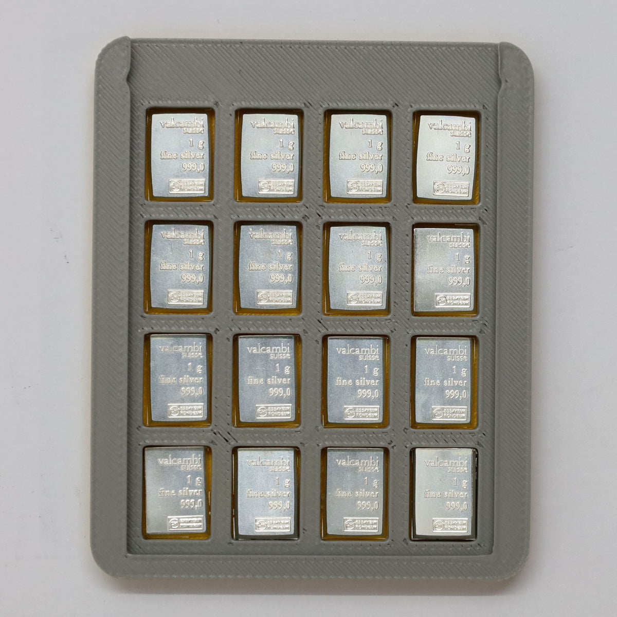 Lot of 16x Valcambi Suisse 1g .999 Fine Silver Bars in Valcambi Wallet (No Tax)