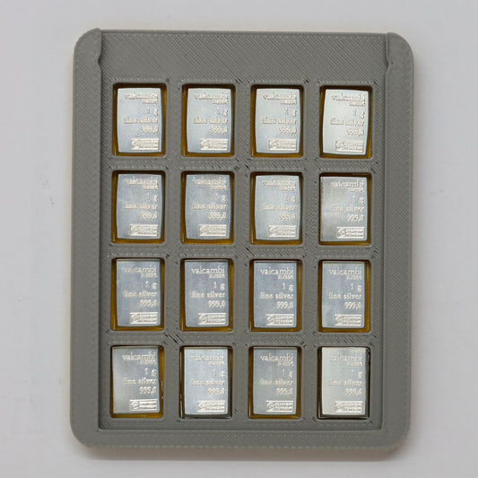 Lot of 16x Valcambi Suisse 1g .999 Fine Silver Bars in Valcambi Wallet (No Tax)