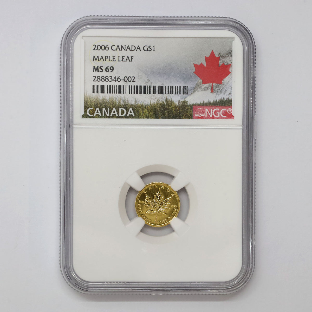 2006 Canada $1 1/20 oz. Gold Maple Leaf NGC Certified MS69 (No Tax)
