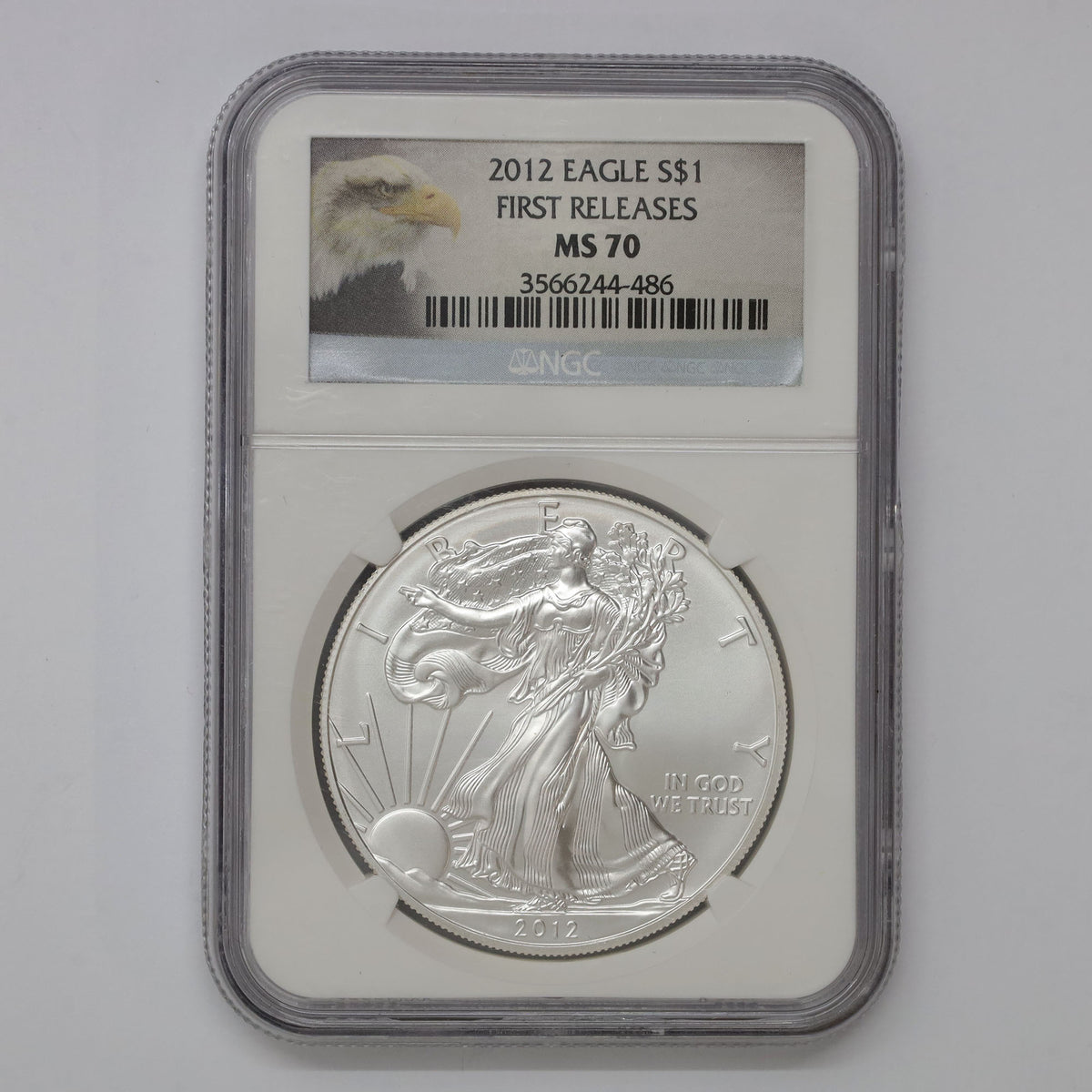 2012 USA $1 Silver Eagle NGC Certified MS70 First Releases (No Tax)