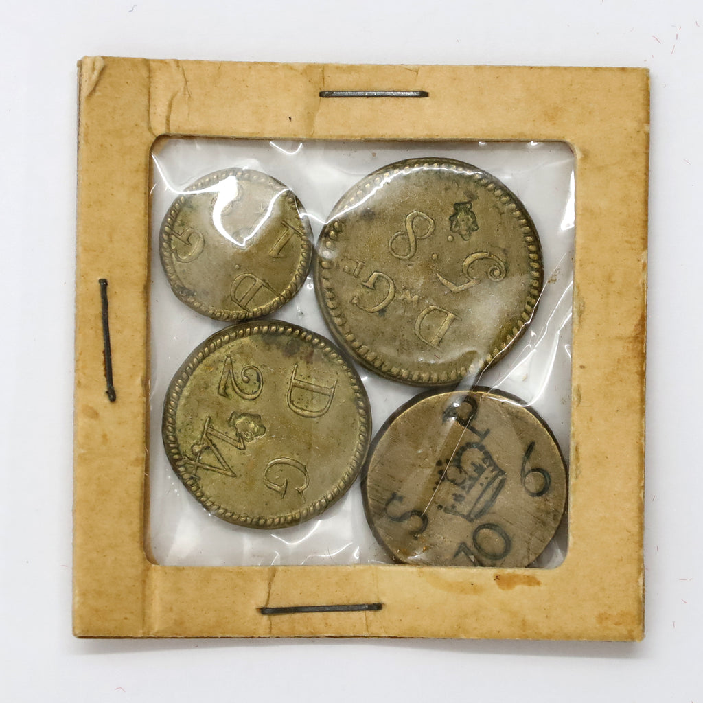 Lot of 4x Great Britain 18th Century George III Brass Coinweights, 4pcs