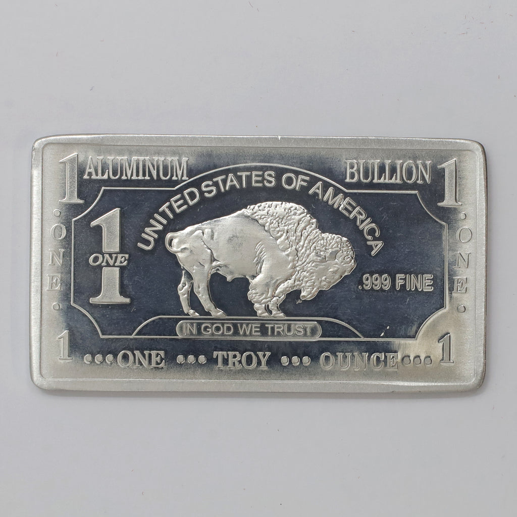 USA 1 oz. .999 Aluminum Bullion Bar