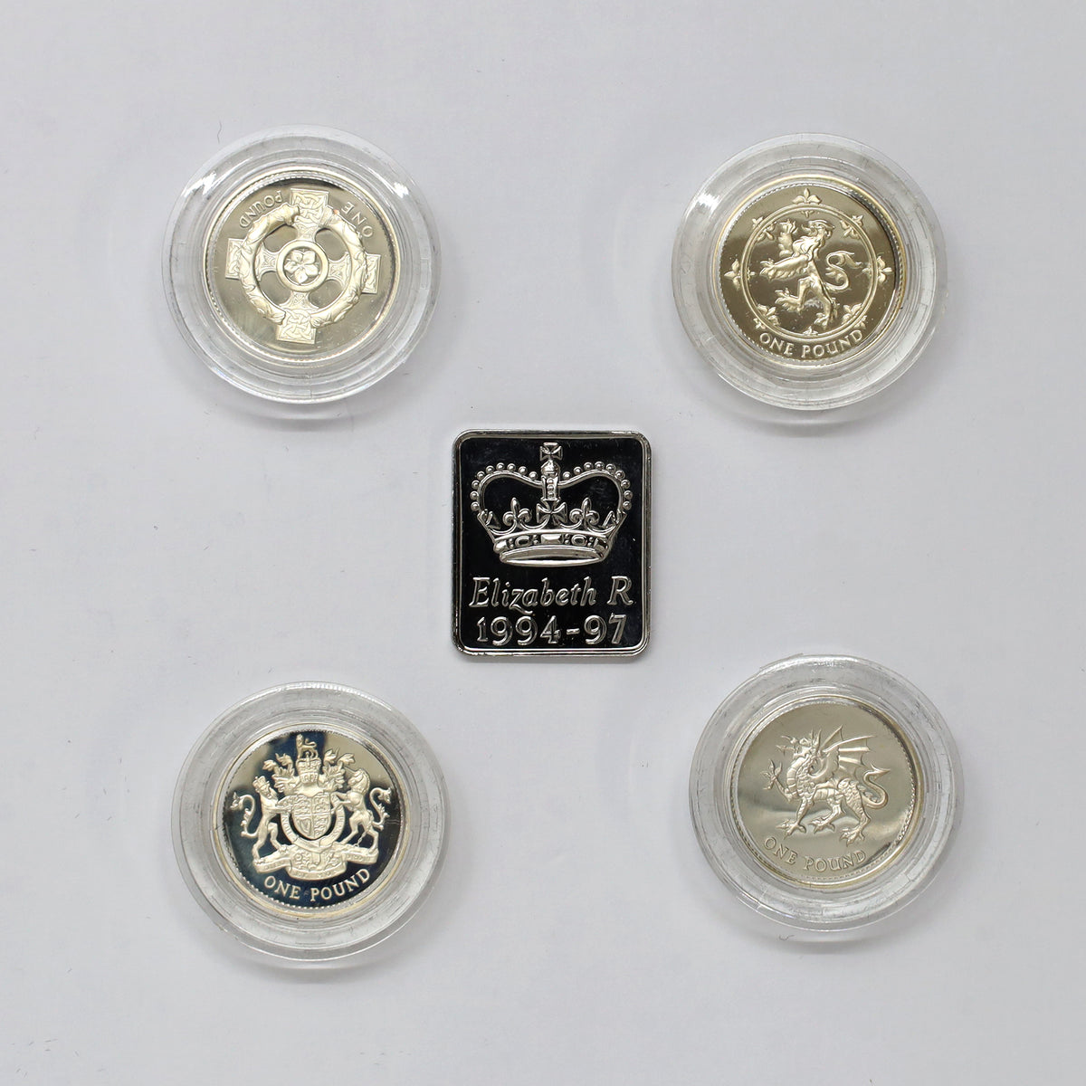 Great Britain 1998-2001 4-Coin Piedfort Silver Proof Set (minor issues)